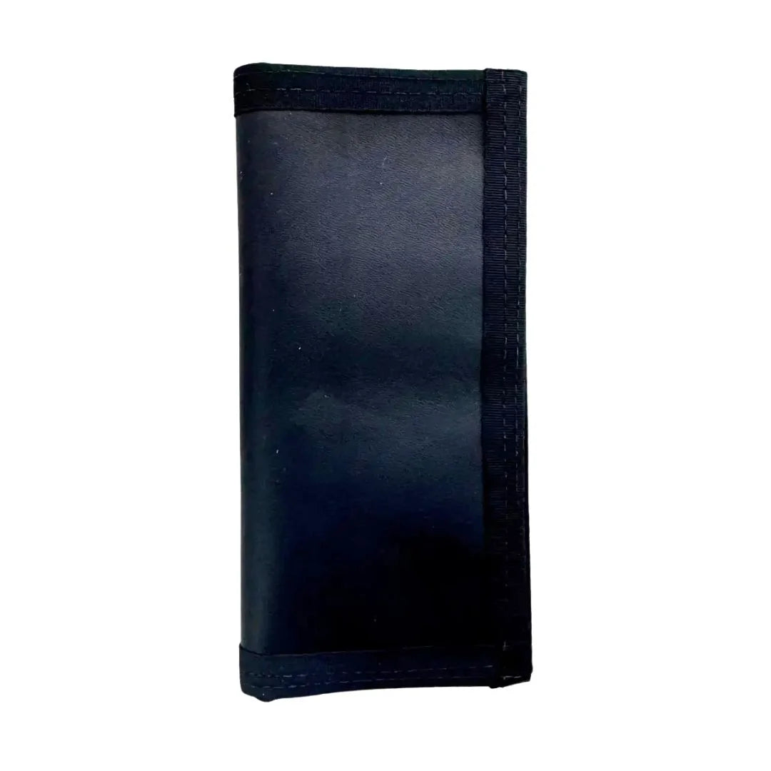 Recycled Firefighter Black Leather Long Wallet (No-Snap ). Professional-grade tactical construction for daily operations.