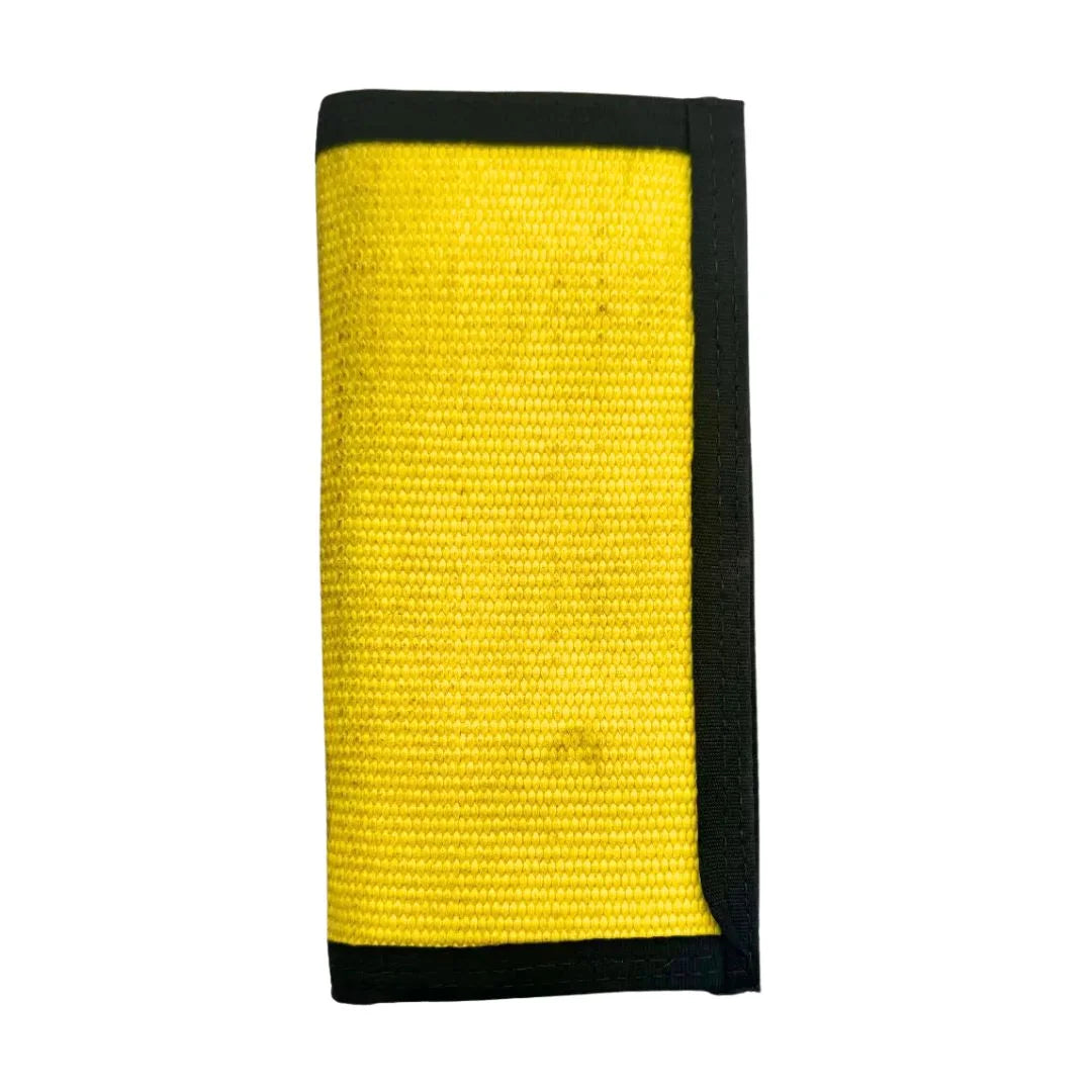 Professional Long Wallet (No-Snap ) featuring Yellow Hose by Recycled Firefighter. Honors first responder service with durability.