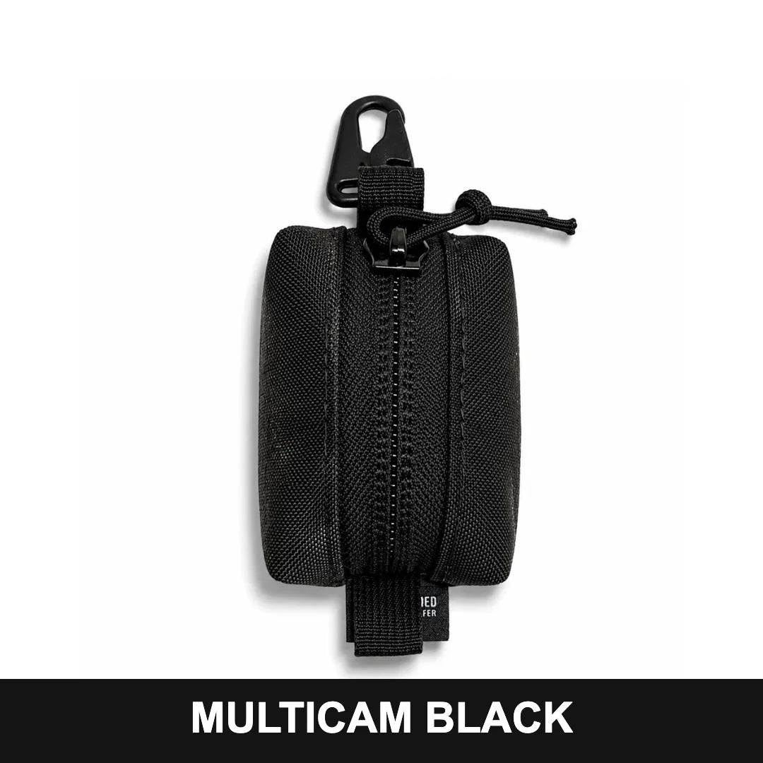 Recycled Firefighter Hot Shot Scout Keychain Pouch in Multicam Black, featuring a compact rugged design for securely carrying small everyday essentials.