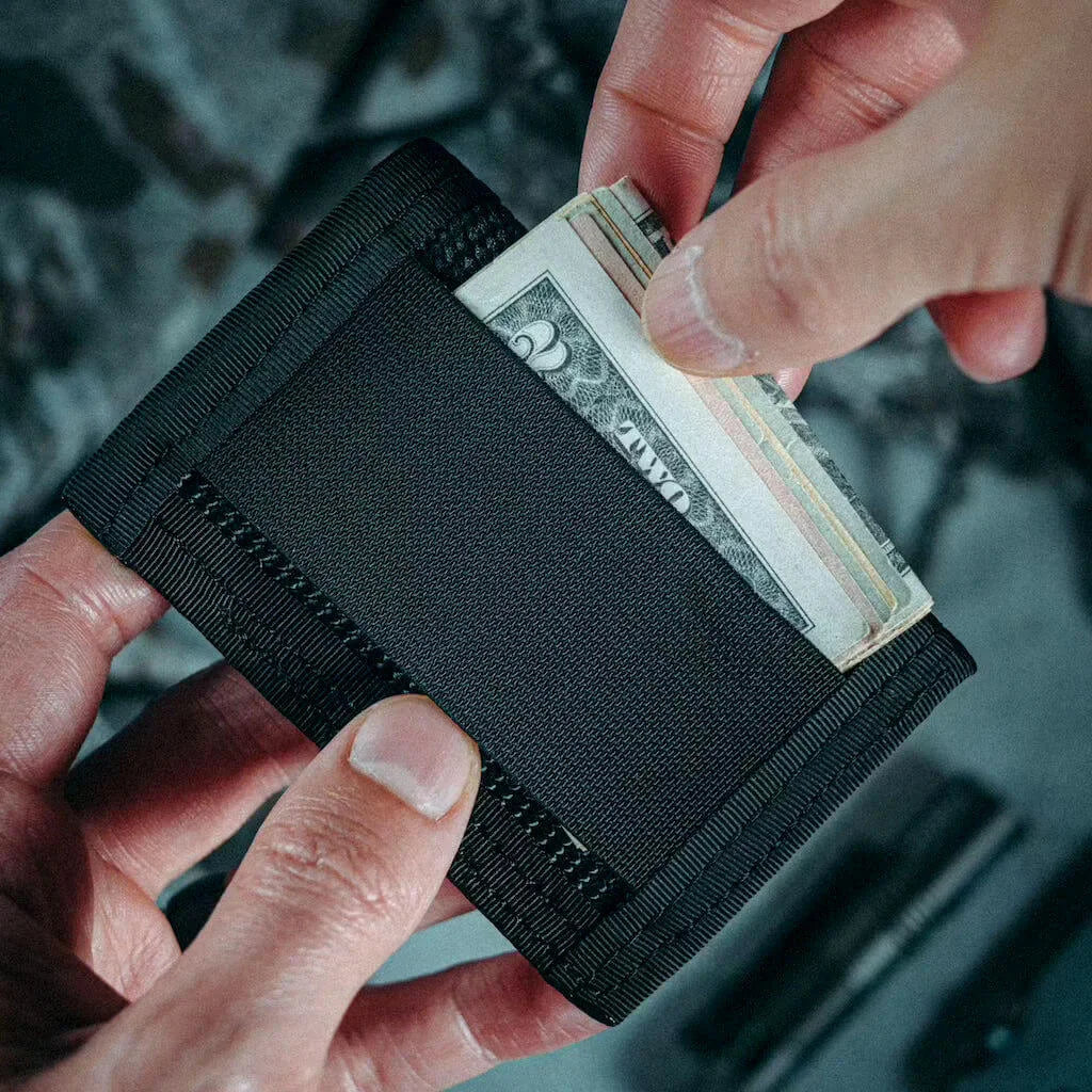 The Sergeant Wallet Firehose Edition from Recycled Firefighter in a rugged, minimalist design.