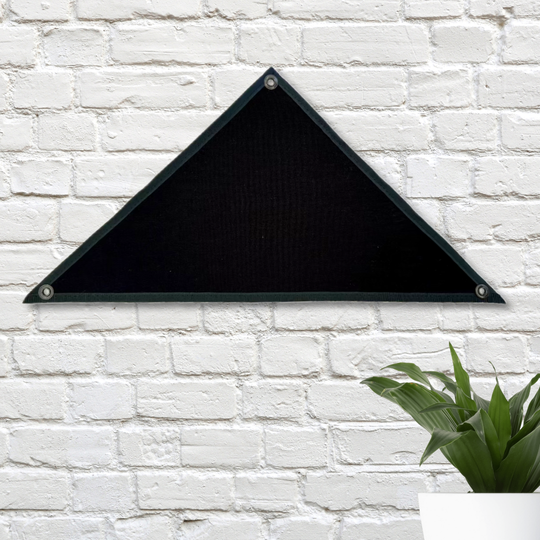Service Star Triangle Flag - Fire Hose Black hang on the wall Recycled Firefighter