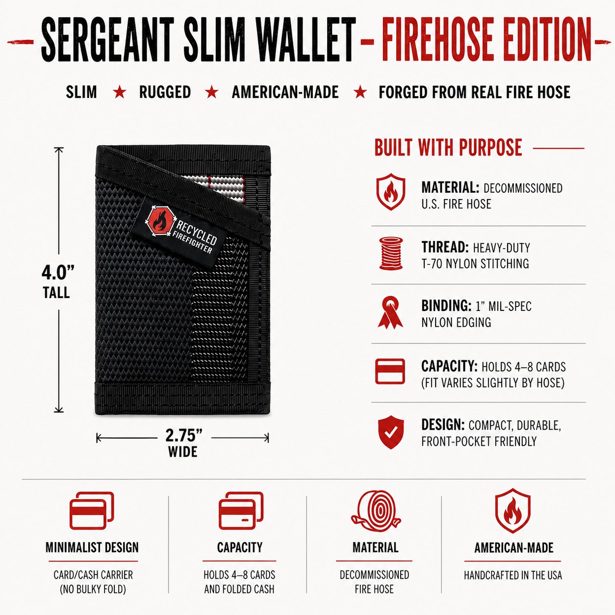 Sergeant Slim Wallet - Firehose Edition