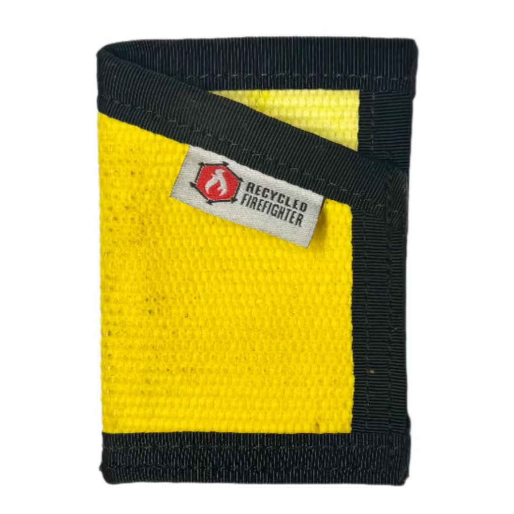 the sergeant wallet yellow and black with white background recycledfirefighter