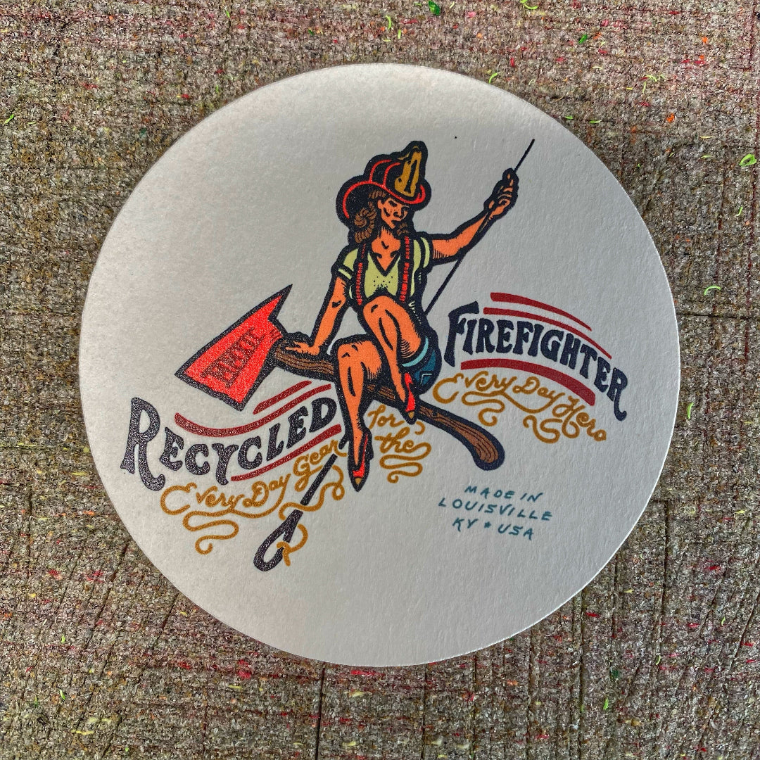 Coaster Recycledfirefighter Girl Coaster