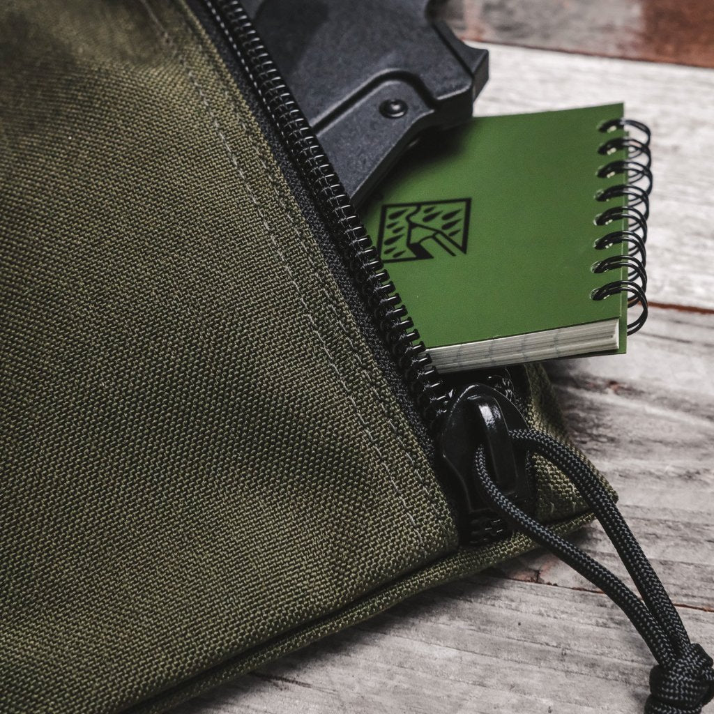 Flat Zippered Gear Pouch Medium Recycled Firefighter