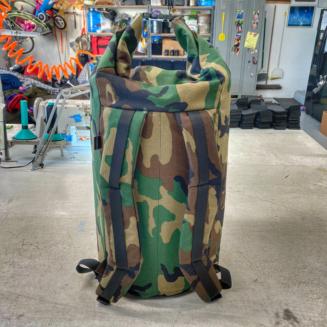 Roll Top Duffle Backpack Recycled Firefighter