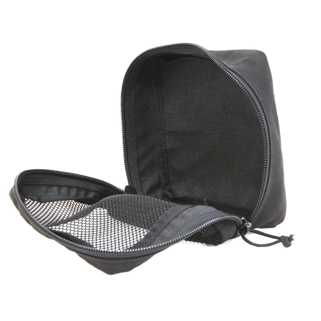 Mesh 12Hr Pouch - Large Black Zippered Bag