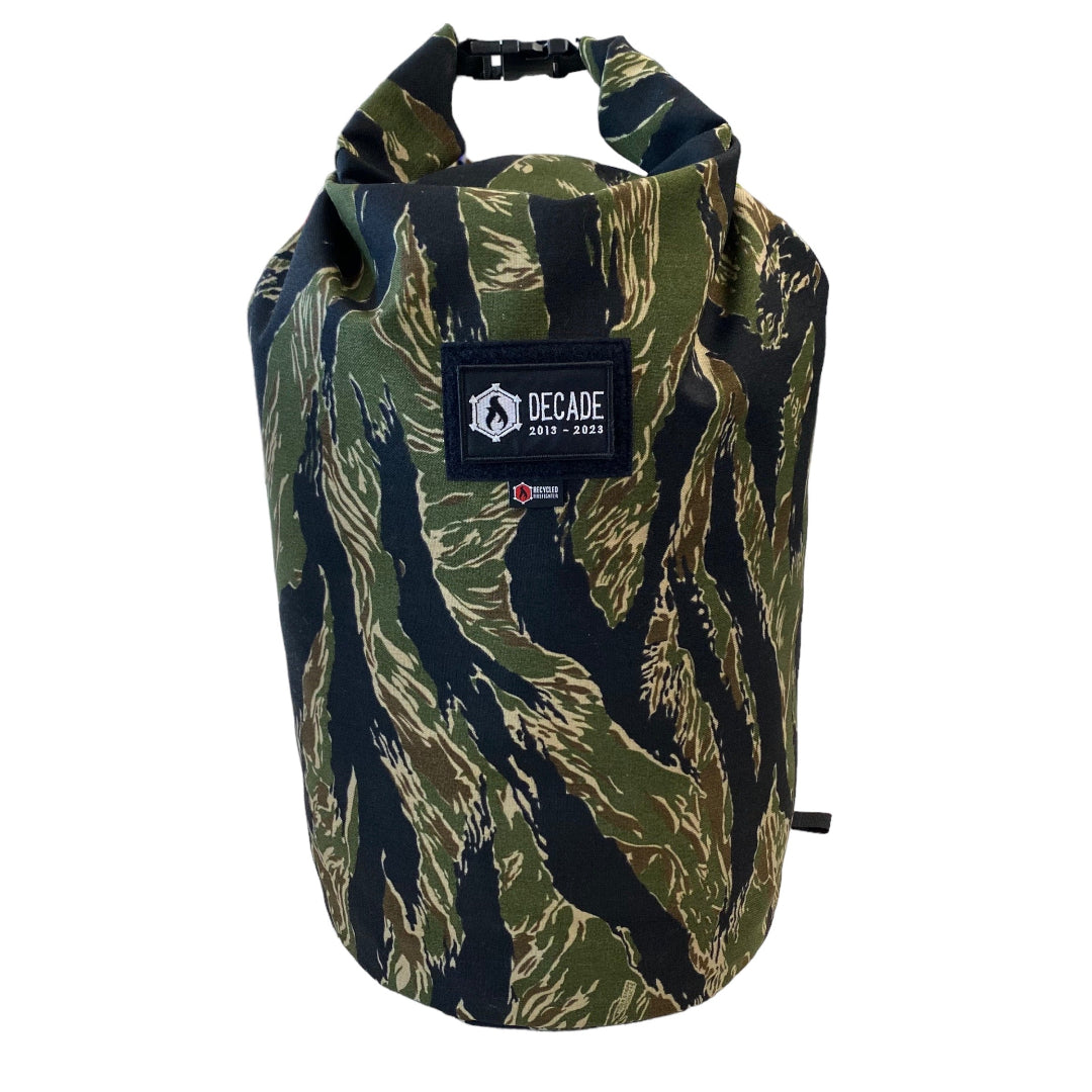 JUNGLE TIGER STRIPE Roll Top Duffle Backpack Recycled Firefighter