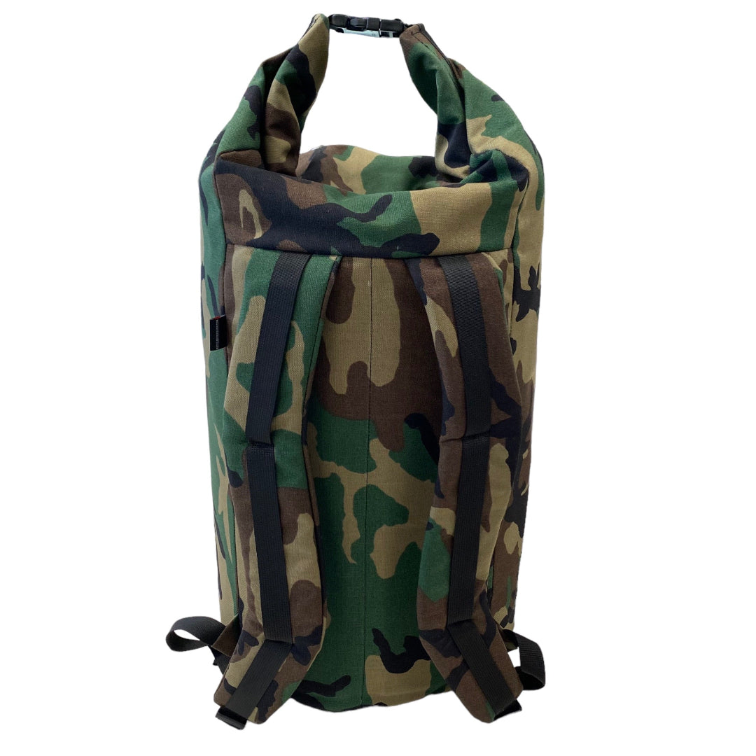 Roll Top Duffle Backpack Recycled Firefighter