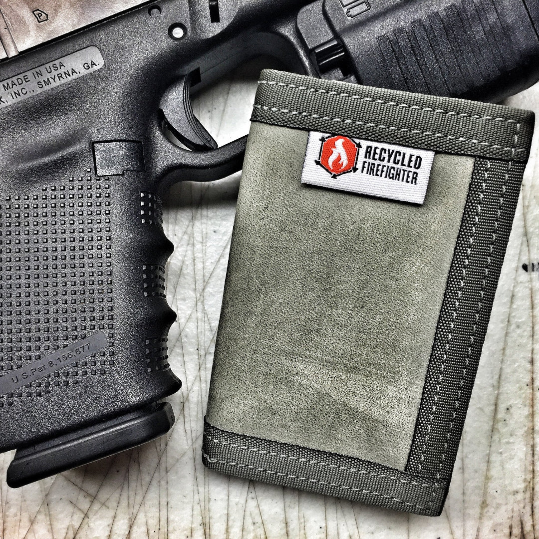 Rookie Wallet - Combat Boot Leather Edition Recycledfirefighter Foliage Grey