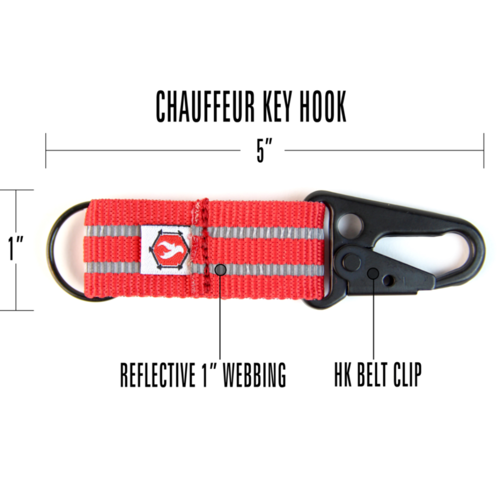 The Chauffeur - Durable keychain clip Recycledfirefighter in Red with product description
