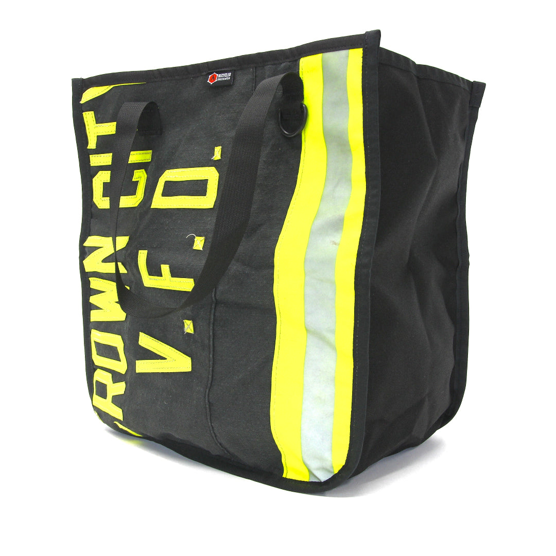 The Tactical Tote Bag Black Bunker Gear Recycled Firefighter