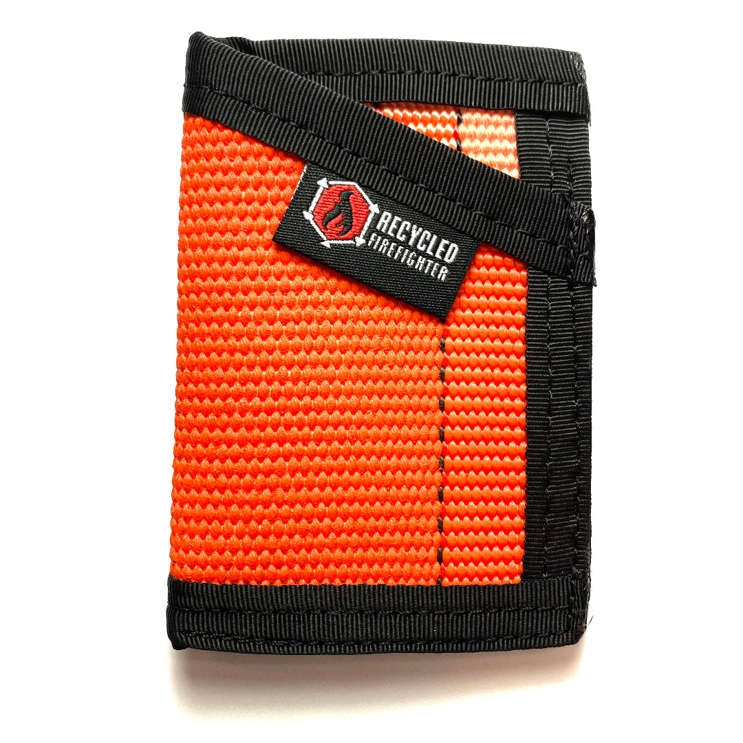 the sergeant wallet orange and black with white background recycledfirefighter