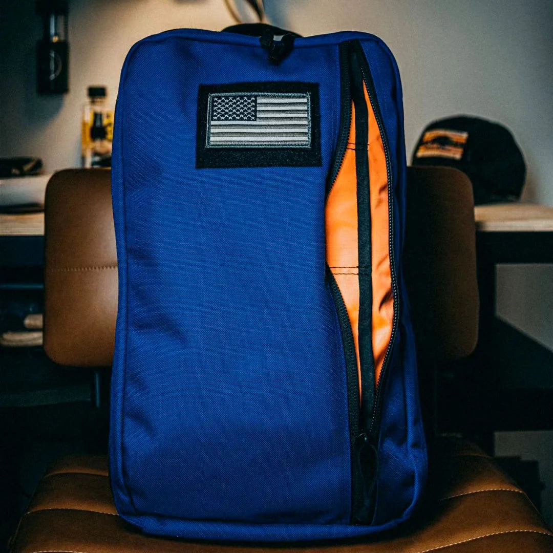 12 Hour Plus Backpack from Recycled Firefighter featuring 12 hr plus royal blue. Durable gear designed for first responders and tactical professionals.