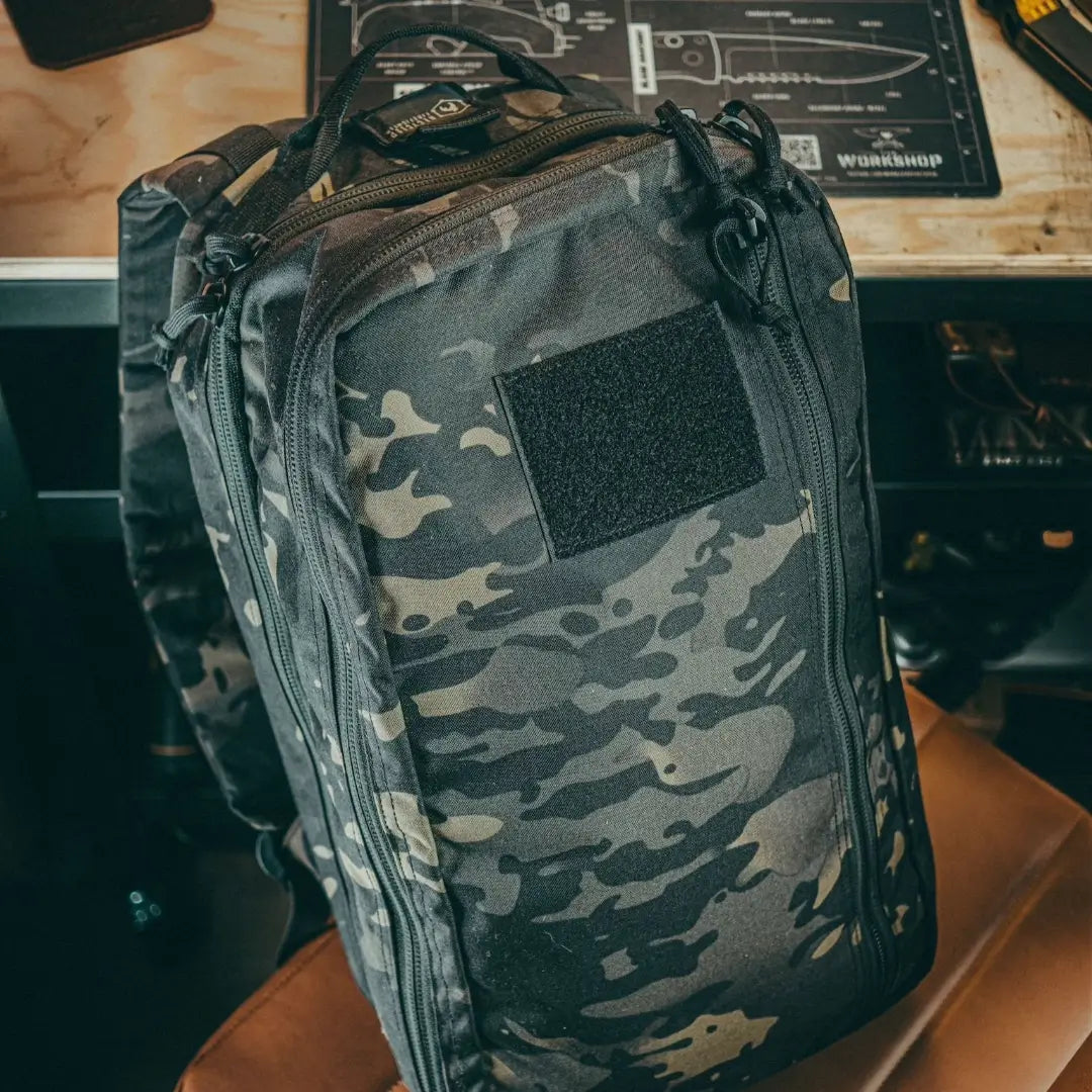 Tactical 12 Hour Plus Backpack 500D featuring 12 HR PLUS MCAMBLK by Recycled Firefighter. Durable construction designed for professional operations.