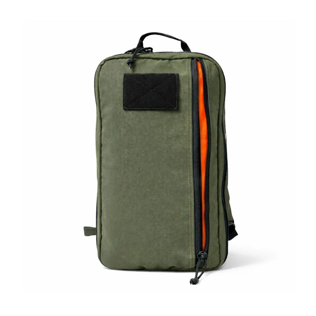 Recycled Firefighter's 12 Hour Plus Backpack in 12 hr plus ranger green. Built tough for demanding professional and tactical applications.