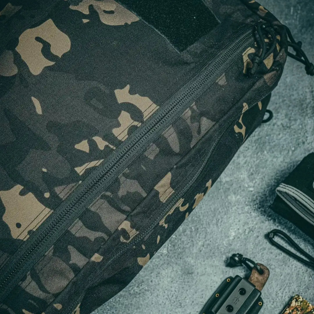 The 24 Hour Backpack 500D in MCAMBLK from Recycled Firefighter. Professional-grade quality for everyday tactical use and operations.