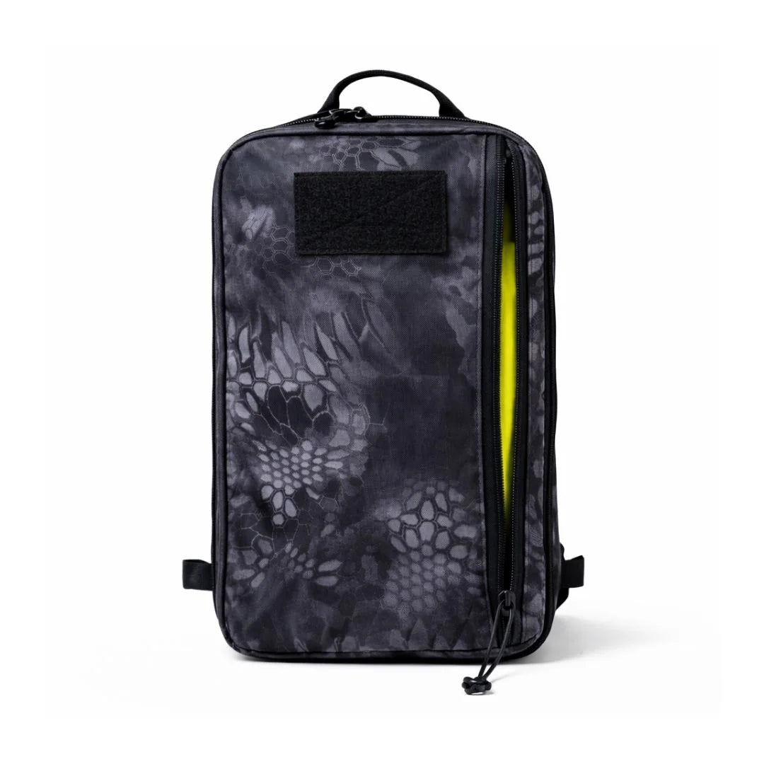 The Recycled Firefighter 24-Hour Backpack XPAC Edition is a rugged, water-resistant everyday carry pack featuring a high-visibility interior and a dedicated laptop sleeve for professional and tactical use.