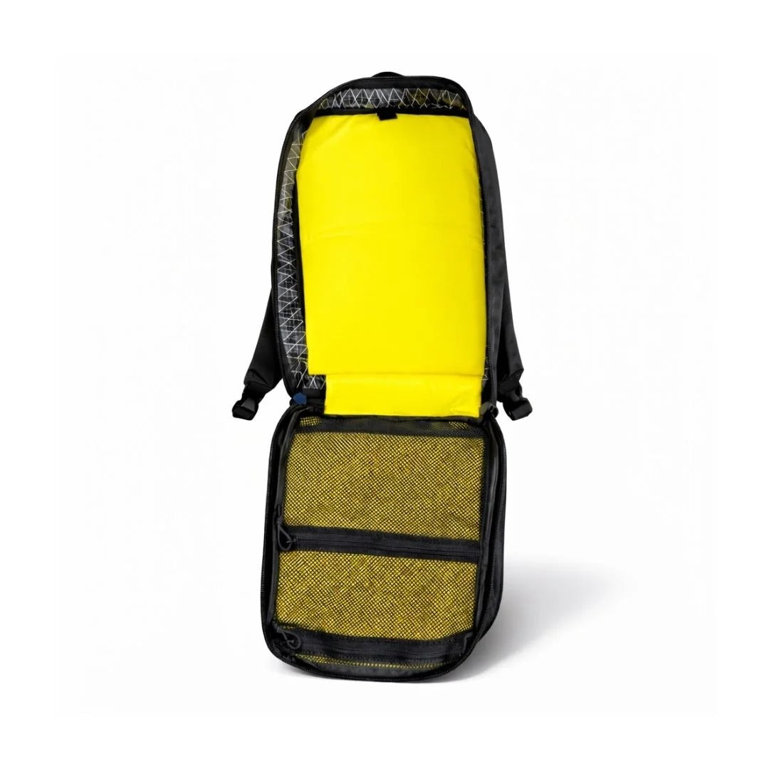 The Recycled Firefighter 24-Hour Backpack XPAC Edition is a rugged, water-resistant everyday carry pack featuring a high-visibility interior and a dedicated laptop sleeve for professional and tactical use.