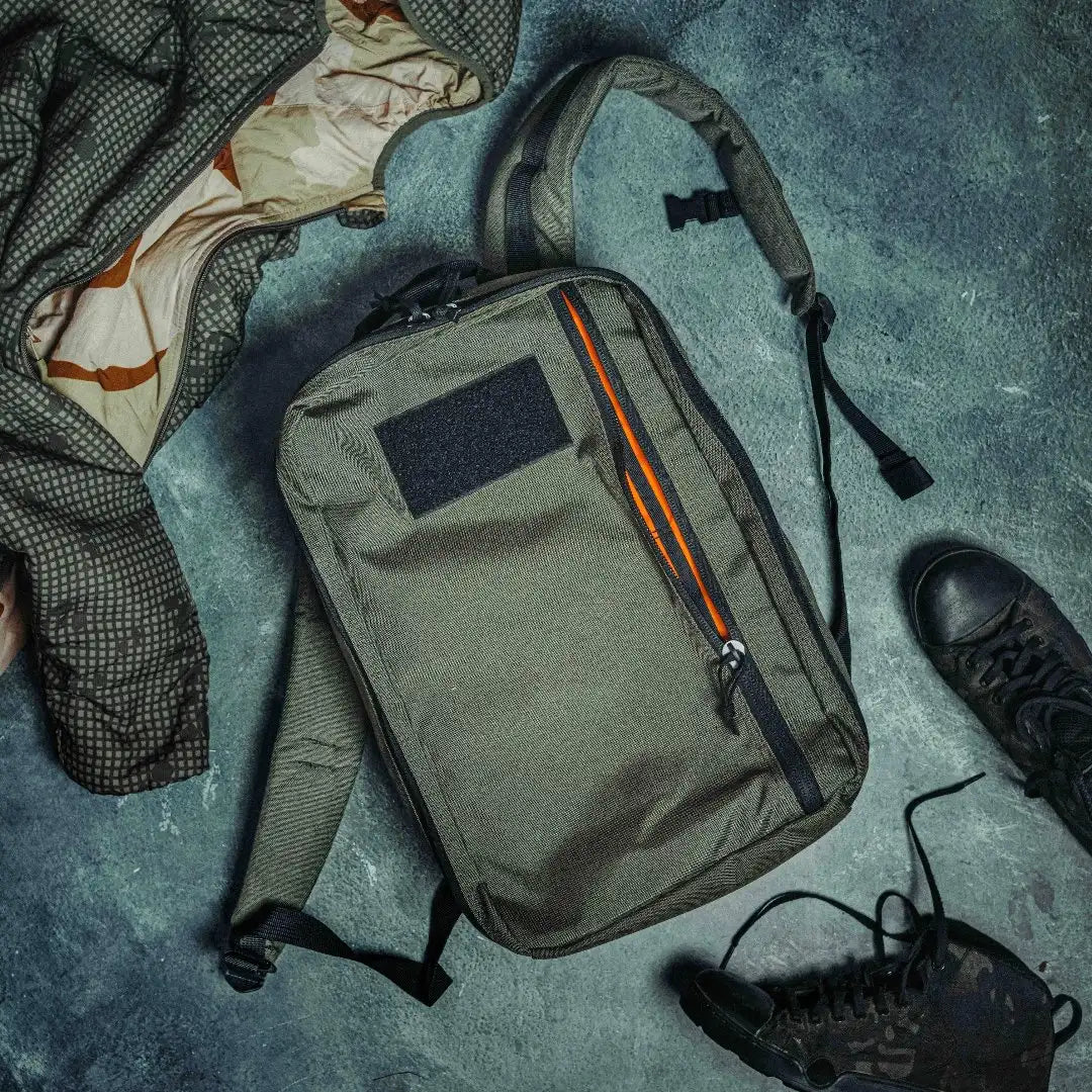 Professional 24 Hour pack in ranger green by Recycled Firefighter. MOLLE-compatible design adapts to changing mission needs.