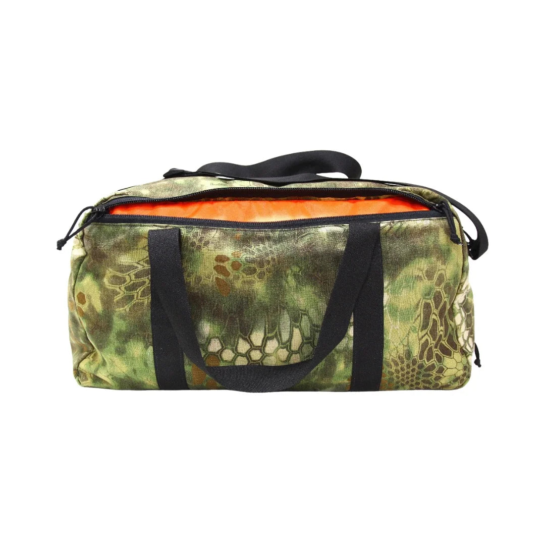 72-Hour 1000D Cordura Duffle Bag in mandrake by Recycled Firefighter. Durable professional gear for tactical applications.