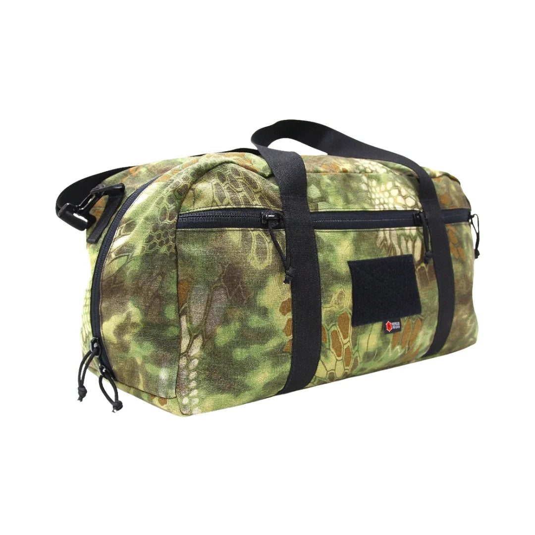 72-Hour 1000D Cordura Duffle Bag in mandrake by Recycled Firefighter. Durable professional gear for tactical applications.