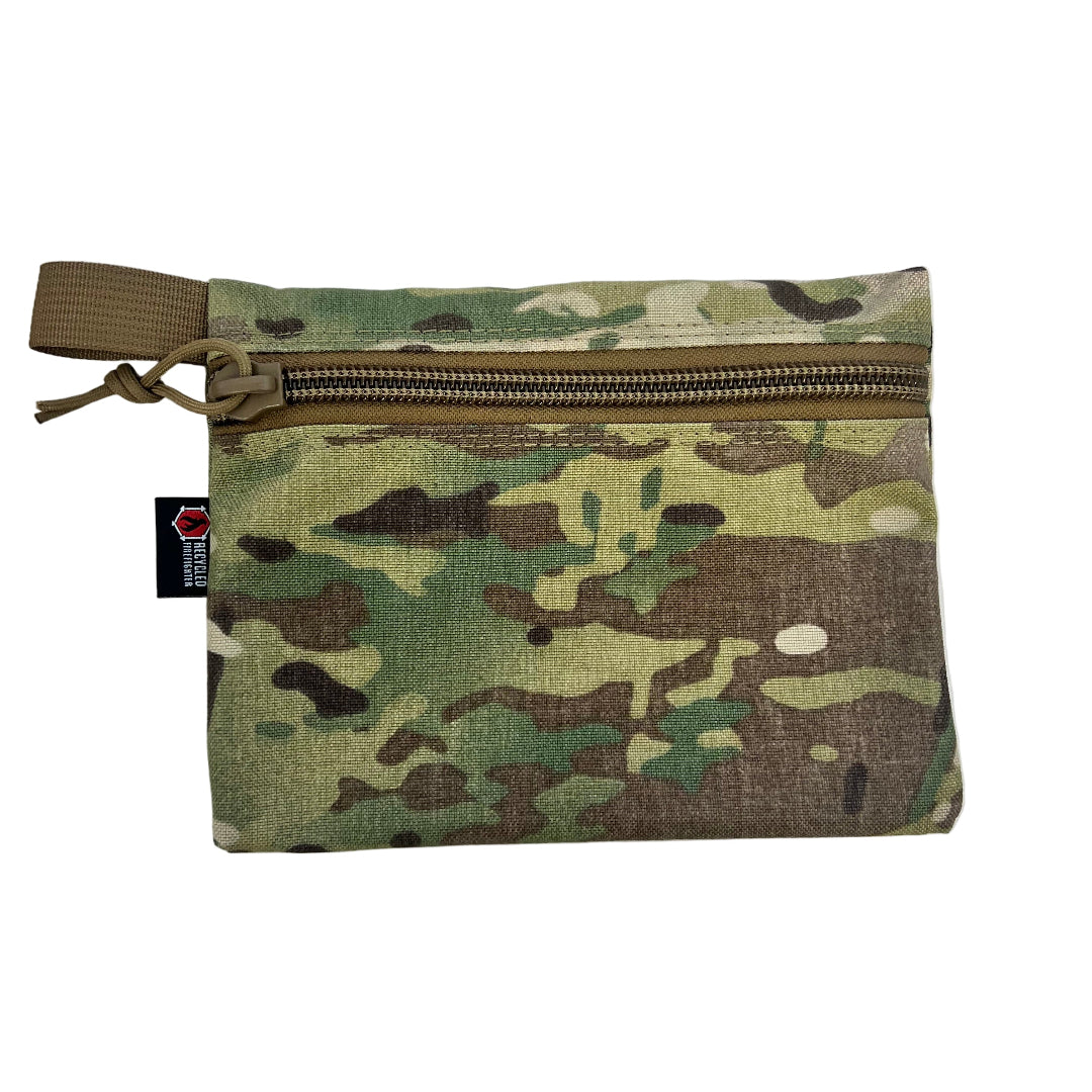 Multicam  Flat Zippered Gear Pouch - Large  Recycled Firefighter