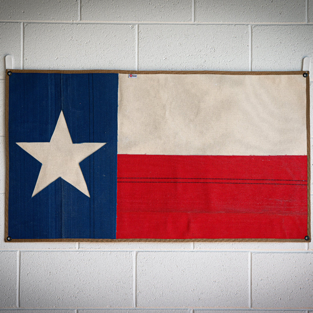American Flag - Fire Hose - Texas State with hanging on the wall Recycled Firefighter