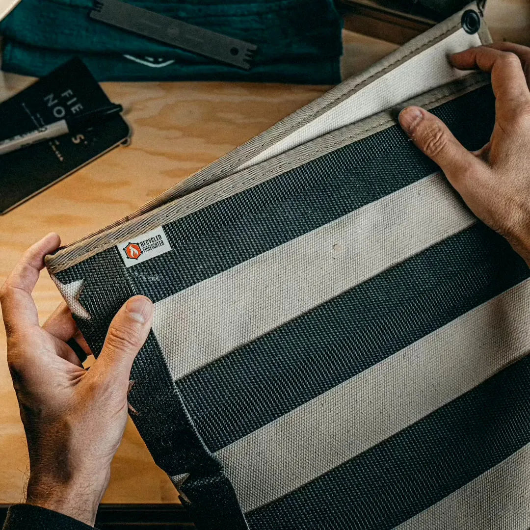 American Flag Fire Hose Thin Blue Line by Recycled Firefighter - American Flag - Fire Hose - Thin Blue Line. Reliable tactical gear for professional daily operations.