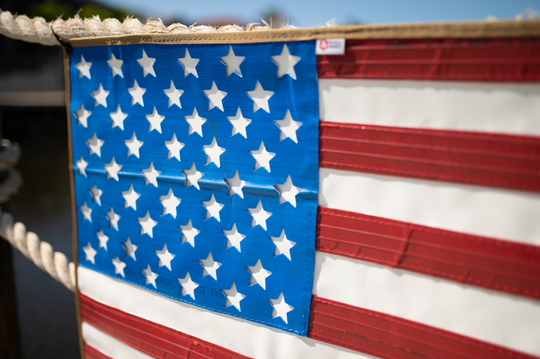 American Flag - Rubber Fire Hose - Waterproof hanging on the dock Recycled Firefighter