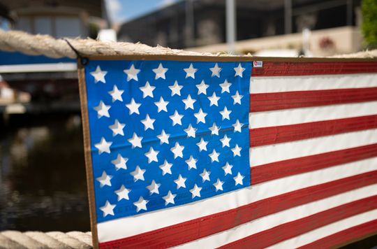 American Flag - Rubber Fire Hose - Waterproof hanging on the dock Recycled Firefighter