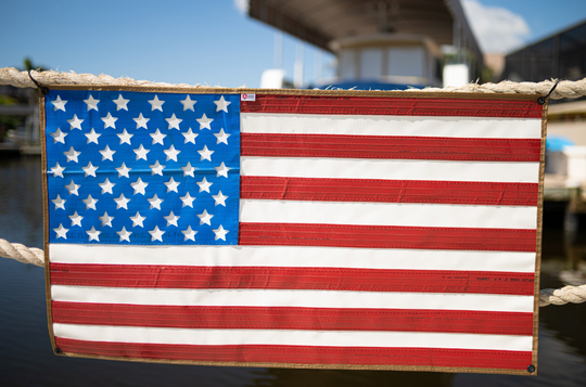 American Flag - Rubber Fire Hose - Waterproof hanging on the dock Recycled Firefighter