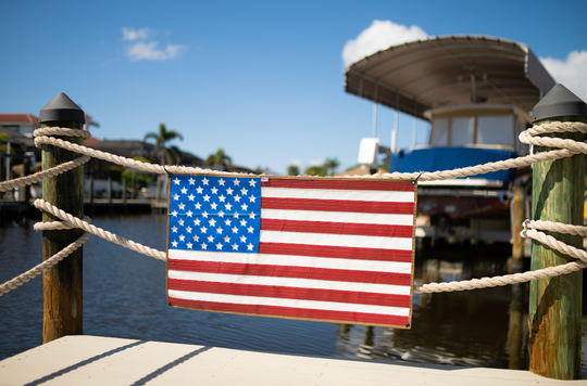 American Flag - Rubber Fire Hose - Waterproof hanging on the dock Recycled Firefighter