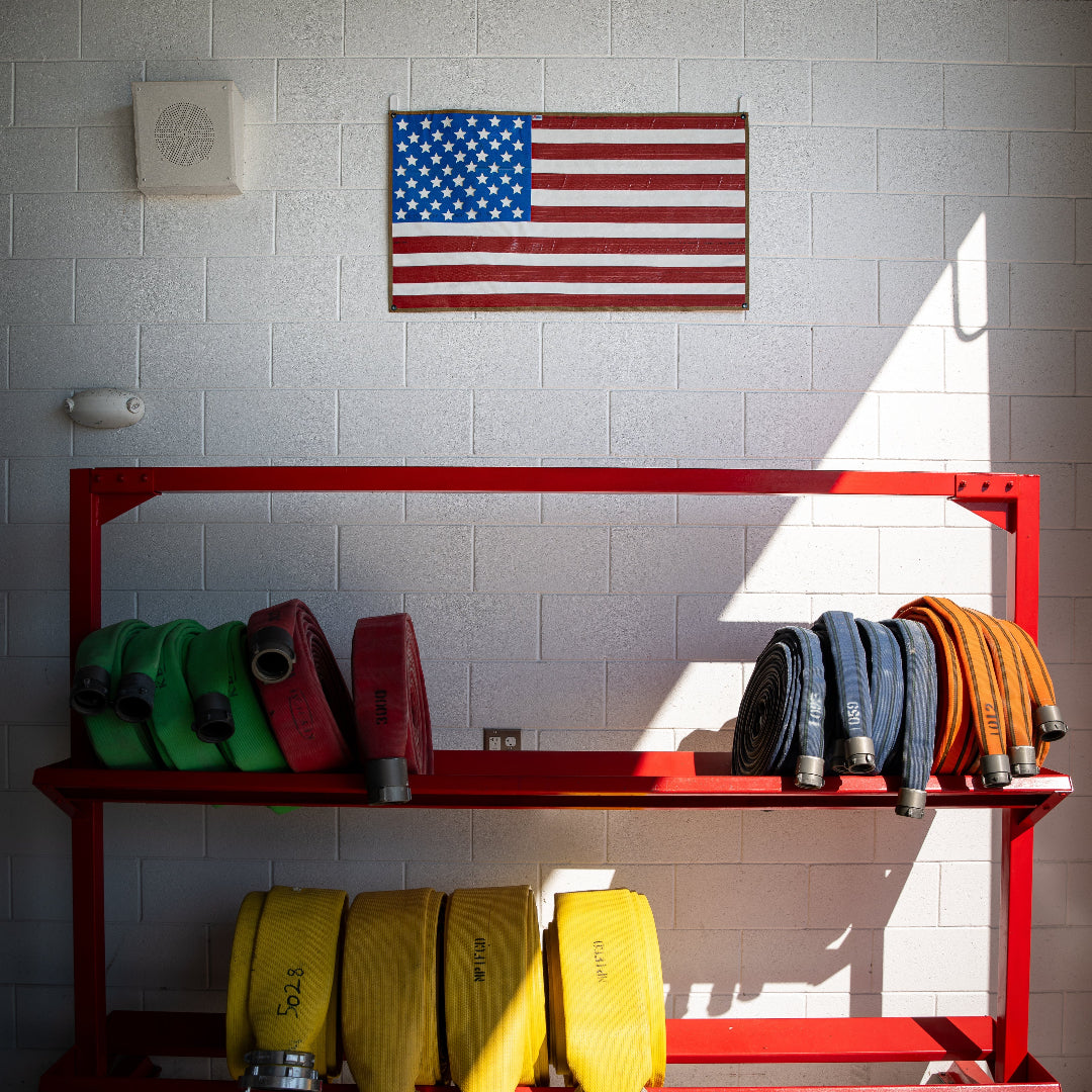 American Flag - Rubber Fire Hose - Waterproof hanging on the wall Recycled Firefighter