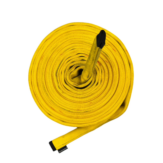 Battle Rope Cadet Cord  30FT yellow color with white background Recycled Firefighter