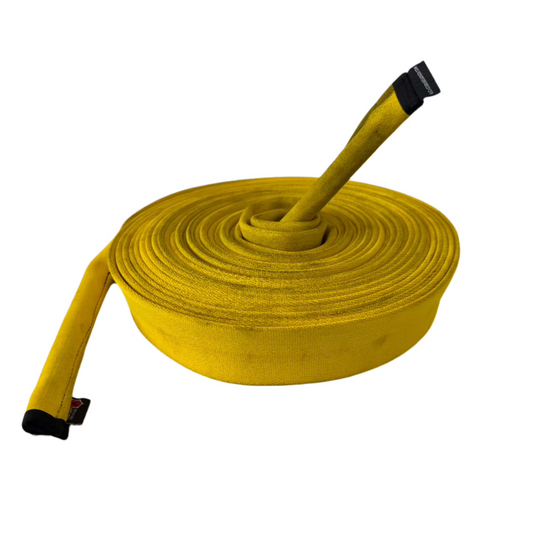 Battle Rope Cadet Cord  50FT yellow color with white background Recycled Firefighter