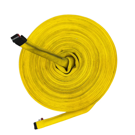 Battle Rope Cadet Cord  50FT yellow color with white background Recycled Firefighter