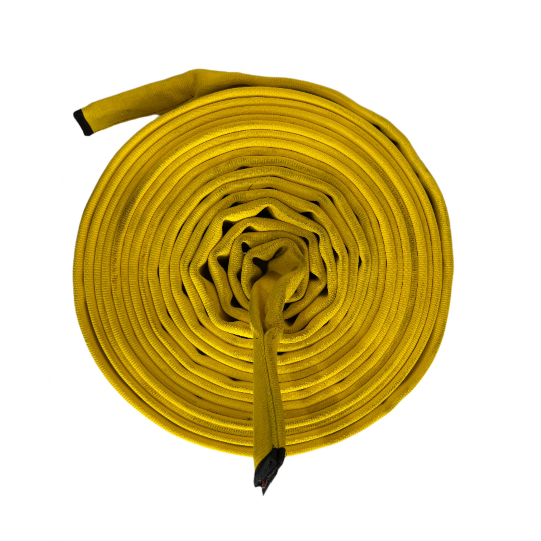 Battle Rope Captain's Coil 50FT yellow color with white background Recycled Firefighter