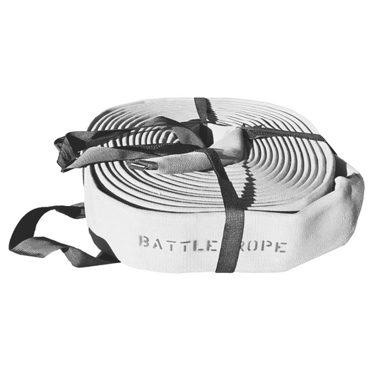 Battle Rope The Chief 50FT white color with white background Recycled Firefighter