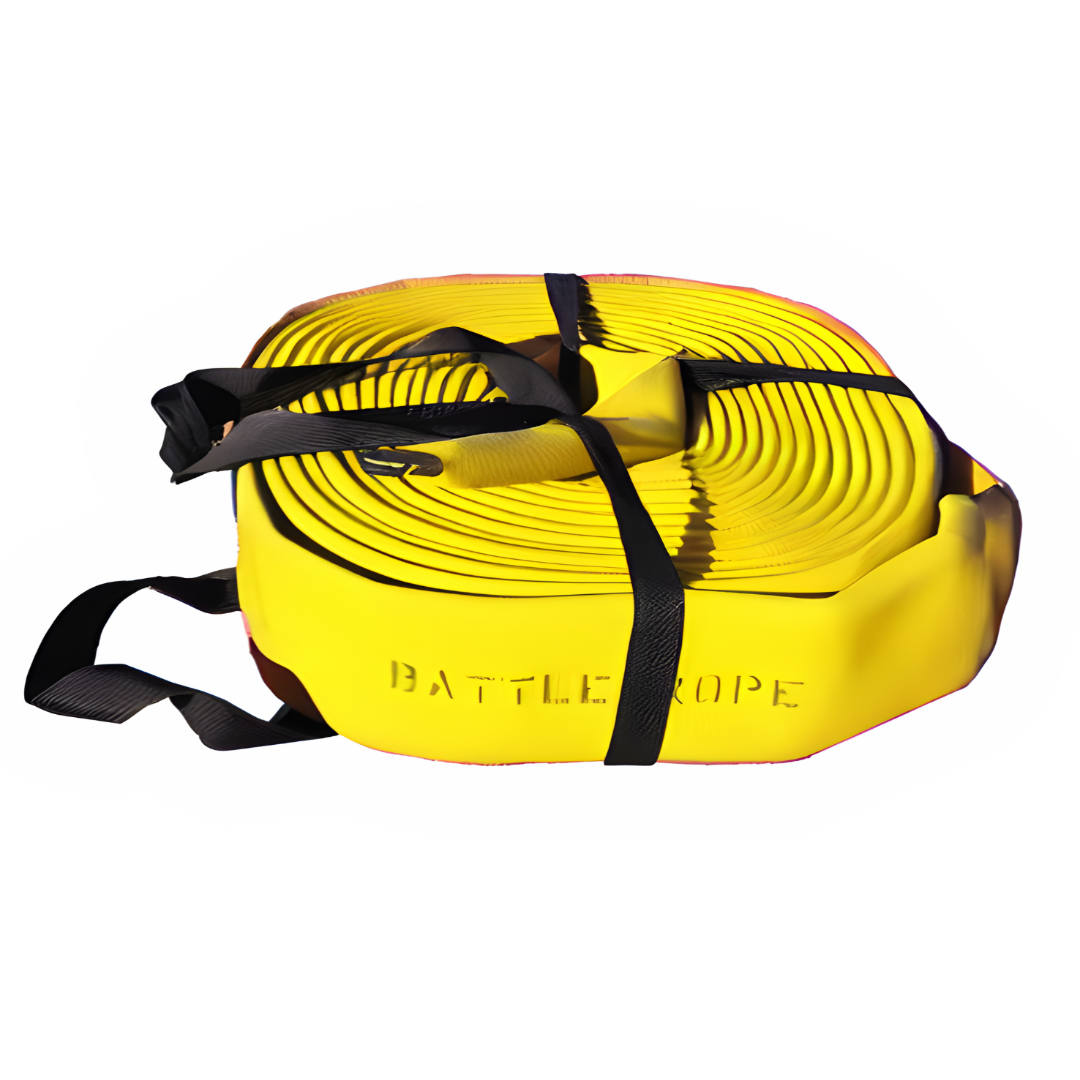 Battle Rope The Chief 50FT yellow color with white background Recycled Firefighter