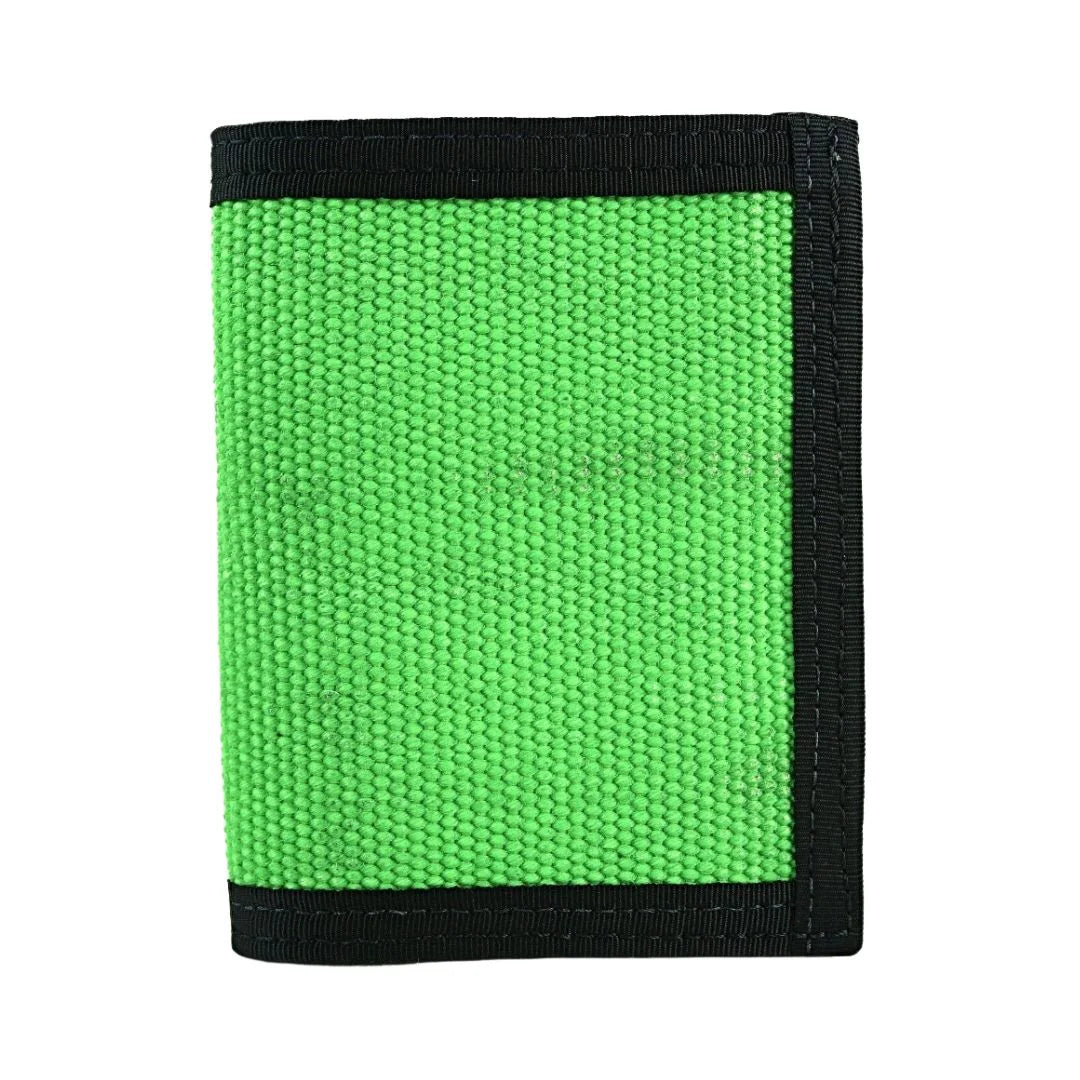 Recycled Firefighter Captain Wallet Firehose in Green Hose. Professional tactical design built for durability and daily use by first responders.