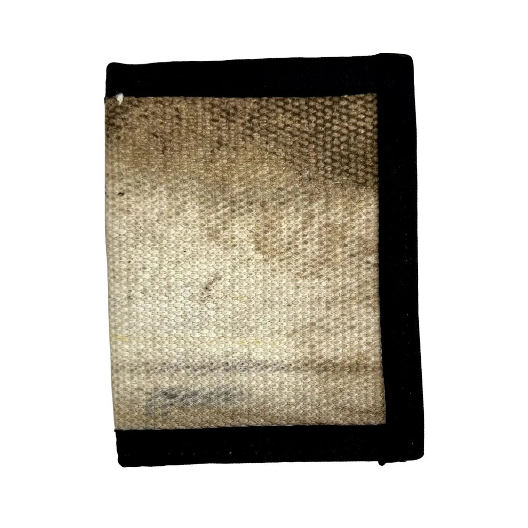 The Captain" bifold wallet by Recycled Firefighter is shown here in the ODB variant, featuring a rugged olive drab green fire hose exterior with matte black military-spec binding.