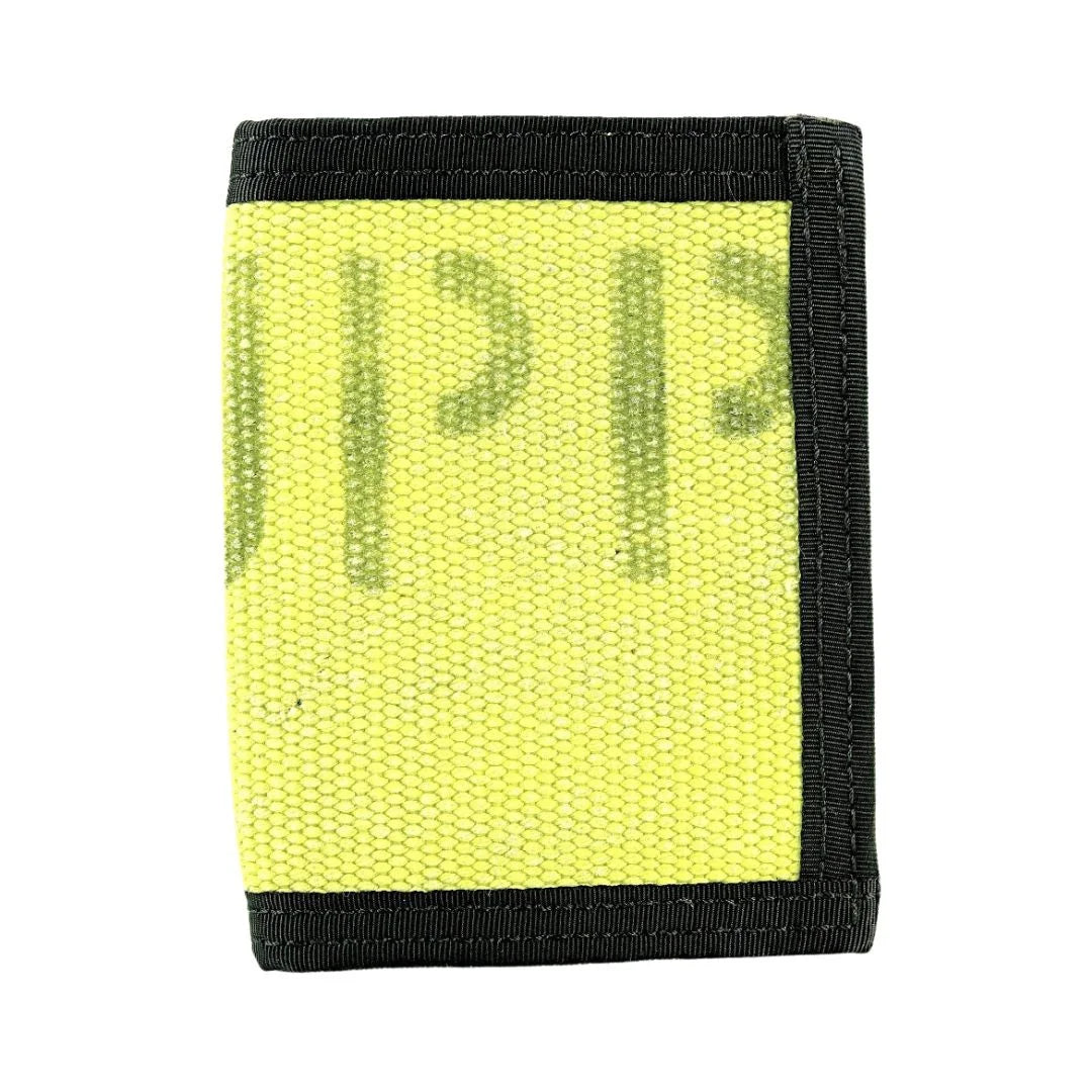 Captain Wallet Firehose in Vintage Yellow Hose - Black Interior by Recycled Firefighter. Durable professional gear for tactical applications.