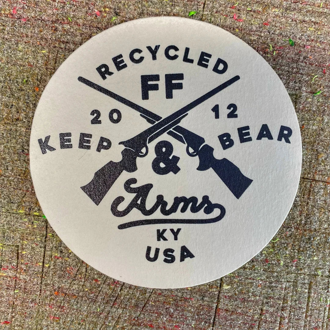 Professional Coaster in coaster bear arms by Recycled Firefighter. Tactical design honors first responder service with quality materials.