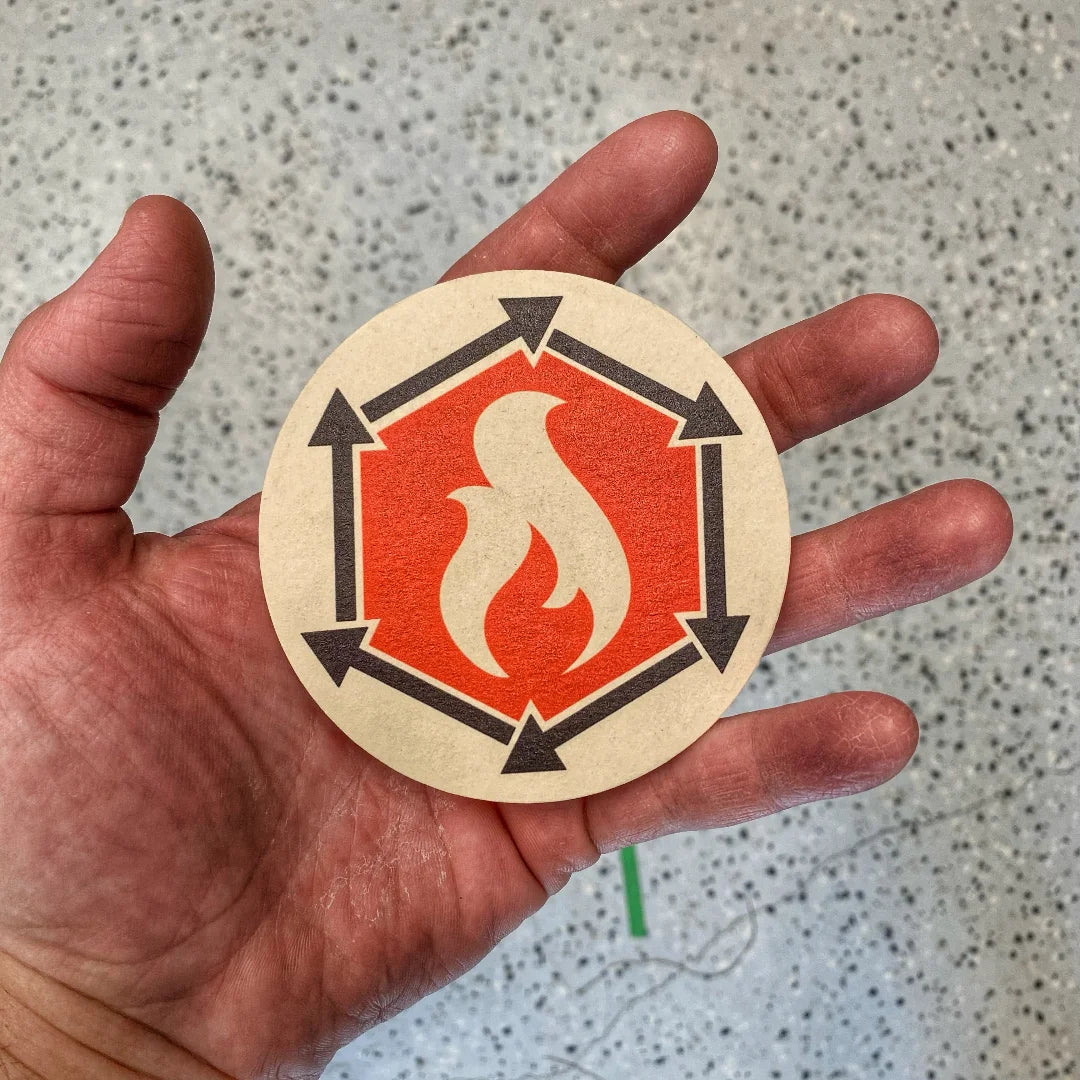 Recycled Firefighter Coaster in coaster logo. Professional tactical design built for durability and daily use by first responders.