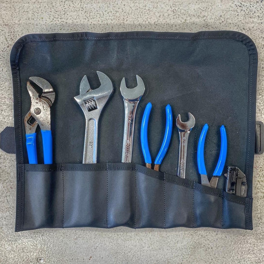 Combat Leather Tool Roll Recycledfirefighter Black Leather with Tools