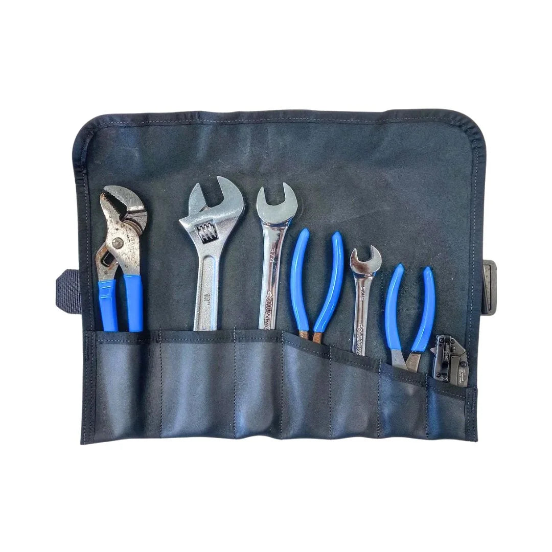 leather black black Combat Leather Tool Roll by Recycled Firefighter. Quality tactical gear celebrating first responder heritage.