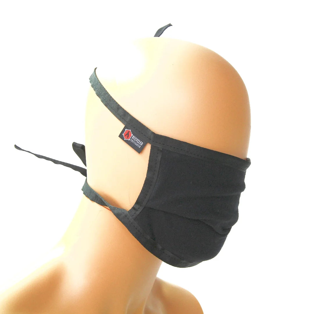 Cotton Mask in black black by Recycled Firefighter. Durable professional gear for tactical applications.