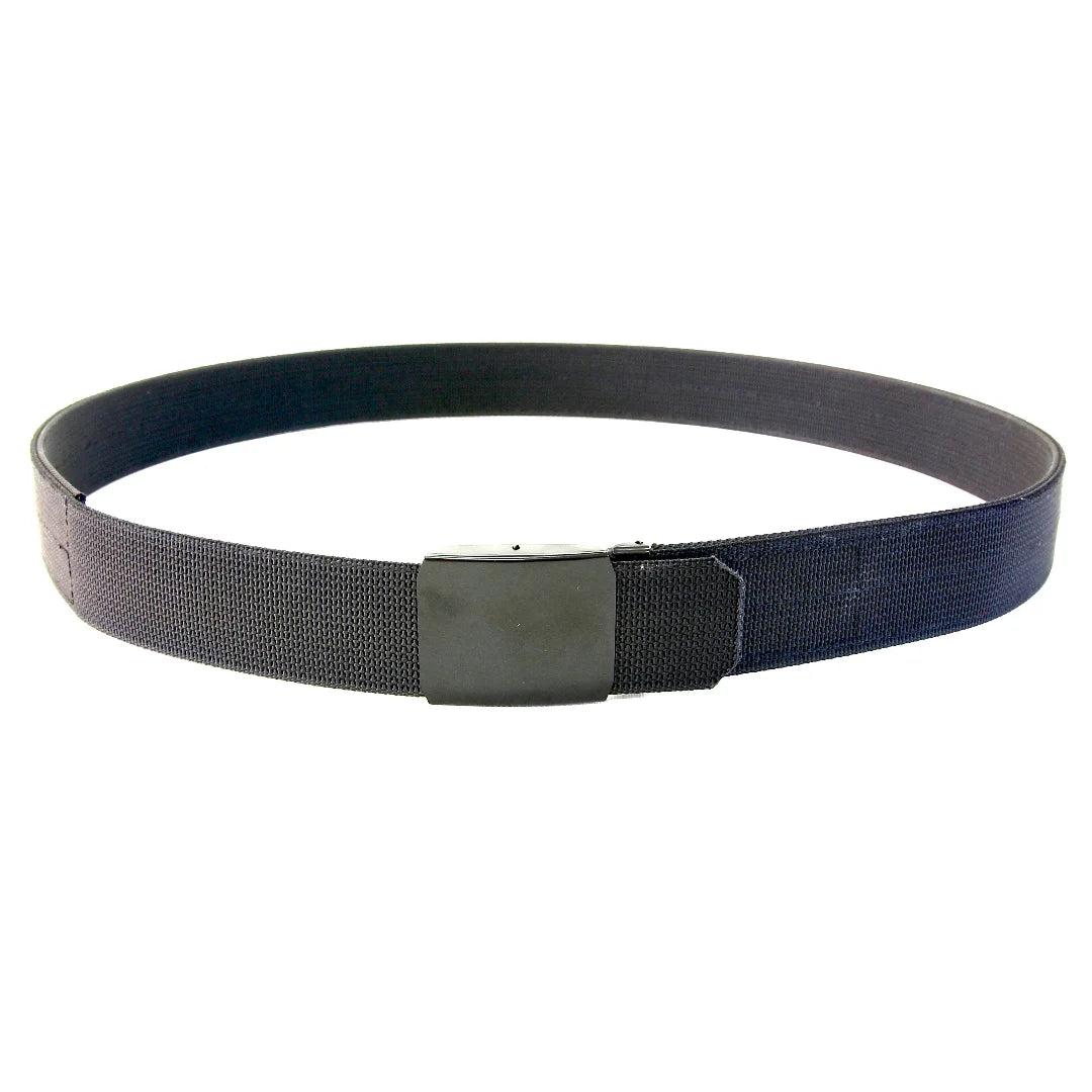 black Double Layer EDC Belt from Recycled Firefighter. Professional tactical construction for everyday operations.