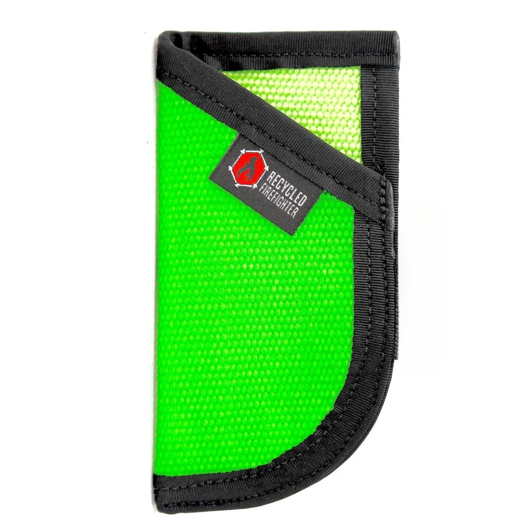 Recycled Firefighter left green black hose EDC Pocket Caddy. Professional-grade tactical construction for daily operations.